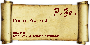 Perei Zsanett névjegykártya